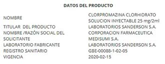 Este medicamento se encuentra registrado en la base de datos de la Arcsa de esta manera.