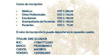 Datos para inscripciones anticipadas.