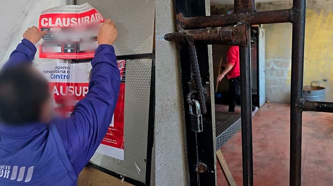 Clausura del establecimiento.