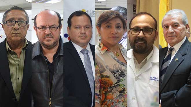 Renner Farfn, Santiago Carrasco, Ernesto Carrasco, Cumand Barrida, Walter Samaniego y Lder Reyes.