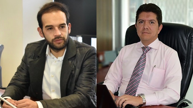William Perugachi, presidente de Anamer, y Oswaldo Almeida, gerente general de Editorial Oc�ano Ecuatoriana S.A.