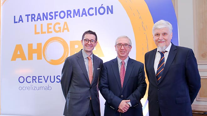 Daniel Ontaneda, neurlogo ecuatoriano que trata la EM en Estados Unidos; Patricio Abada, presidente del Lactrims; y Edgardo Cristiano, neurlogo del Hospital Italiano.