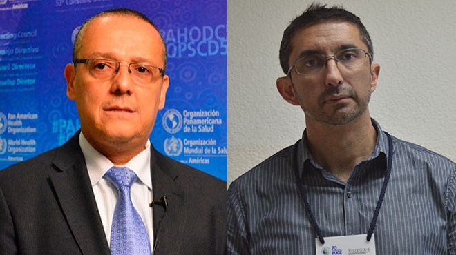 Marcos Espinal de OPS y Esteban Baus de PUCE.