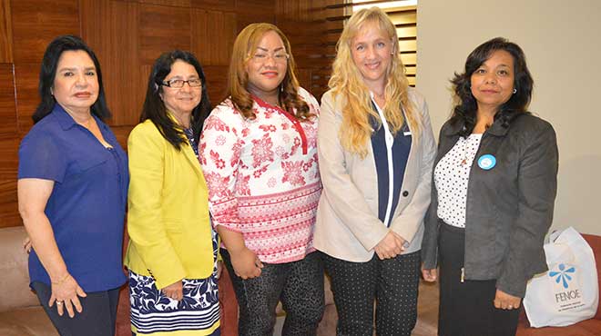 Delia Crespo, Marcia Mendoza, Estrella Len, Ema Schuler y Erndira Betancourt.