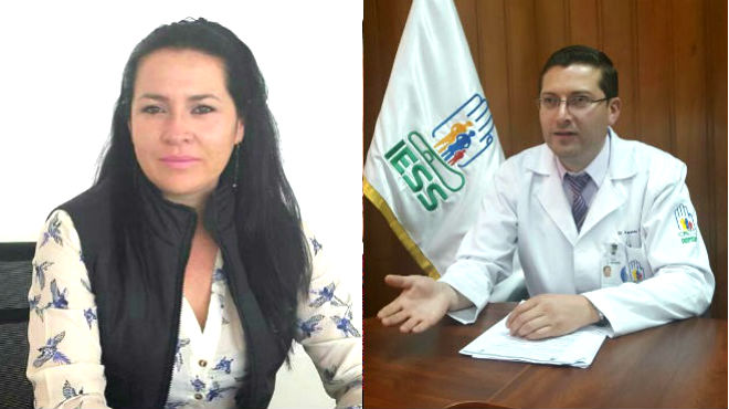 Diana Bernal, paciente, y Javier Astudillo, director tcnico del Hospital. 