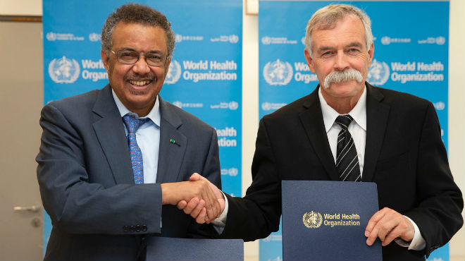 Tedros Adhanom Ghebreyesus y  Jim Keon.