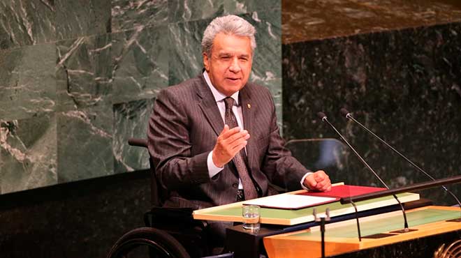 Lenn Moreno, presidente de la Repblica, en la 73 Asamblea General de la ONU.