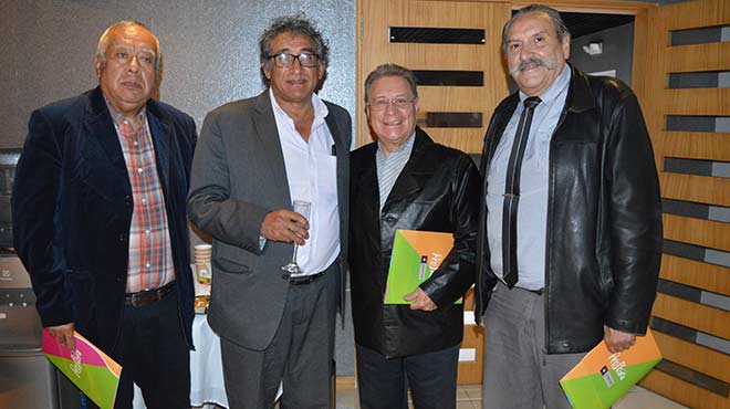 Germn Echeverra, Pablo Cisneros, Jos Reinhart y Roberto Vlez, mdicos deportlogos.