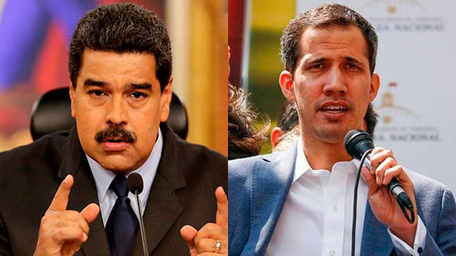 Nicols Maduro y Juan Guaid.