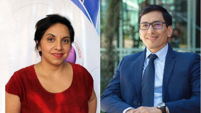 Mara Beln Mena (UCE) e Ivn Sisa (USFQ).