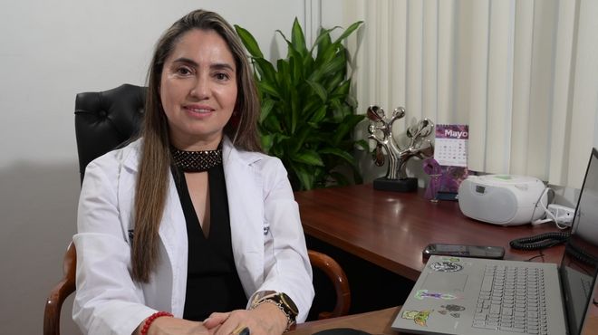 Nathaly Córdova, gerente del Hospital General Enrique Garcés.