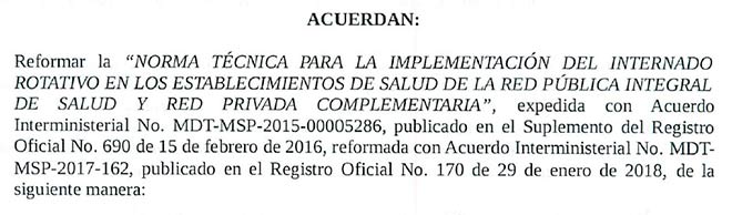 Conozca las reformas realizadas a la norma tcnica para el internado rotativo aqu.