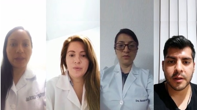 Diana Carrin, Johanna Cazar, Natalia Naveda y Ricardo Guerrero.