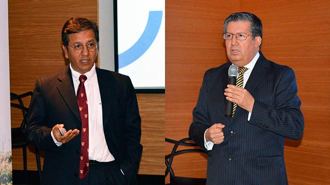 Manuel Balden, director del Centro de Investigacin Biomdica de la UTE, y Juan Carlos Arvalo, director mdico de Prosirios.