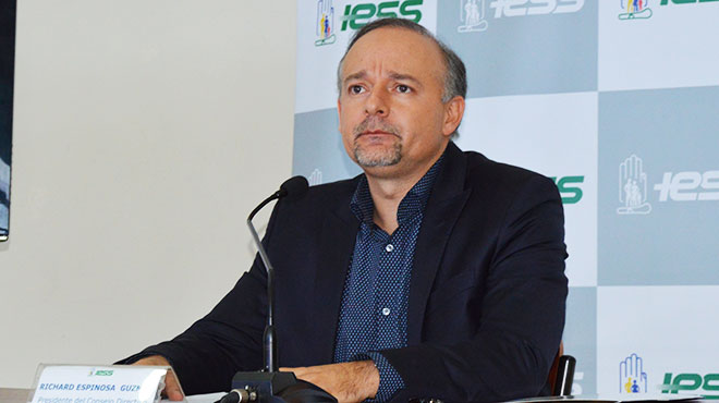Richard  Espinosa, presidente del Consejo Directivo del IESS.