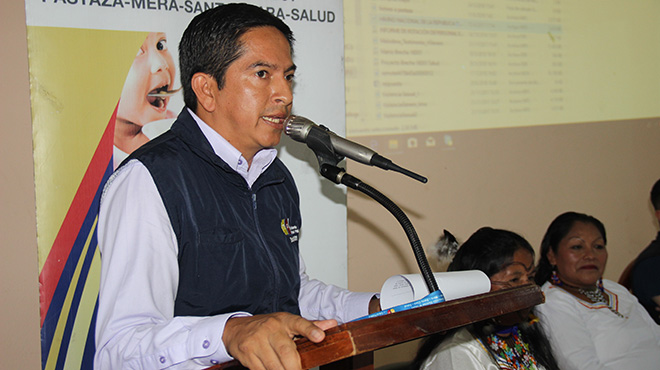 Robinson Chimbo, director distrital Pastaza Mera Santa Clara.