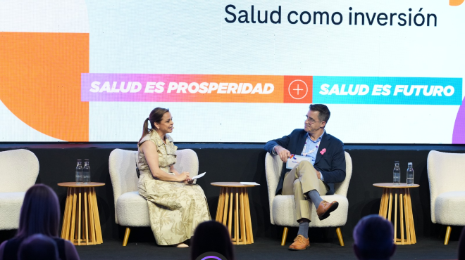 Melissa Delgado y Patrick Eckert, de Roche.