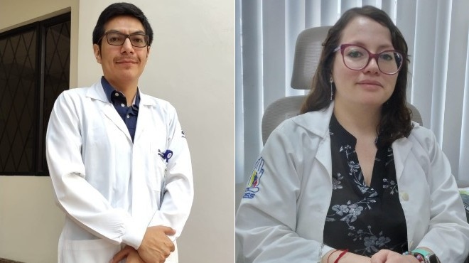 Wilmer Tarupi(RNT-SOLCA) y Pamela Rivera (HCAM).
