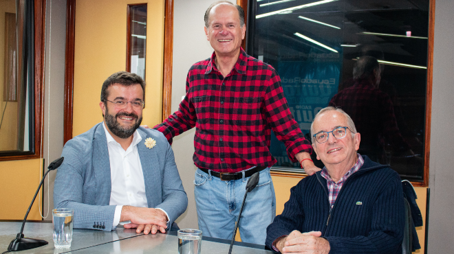 Juan Pablo Nez, presidente ejecutivo de Uniteco; Andrs Carrin, periodista; Gabriel Nez, presidente fundador de Uniteco.