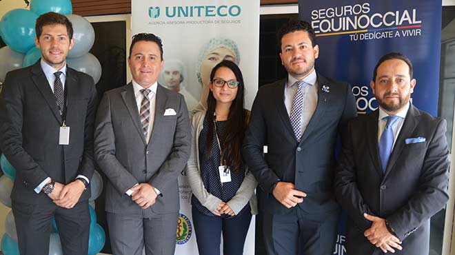 Daniel Soto (DS Legal Group), Patricio Galarraga (Uniteco), Karina Guamn (Uniteco), Santiago Castro (Uniteco) y Jorge Snchez (Uniteco). 