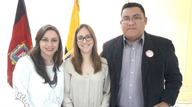 Jackeline Calle, Vernica Espinosa y Xavier Crdova.