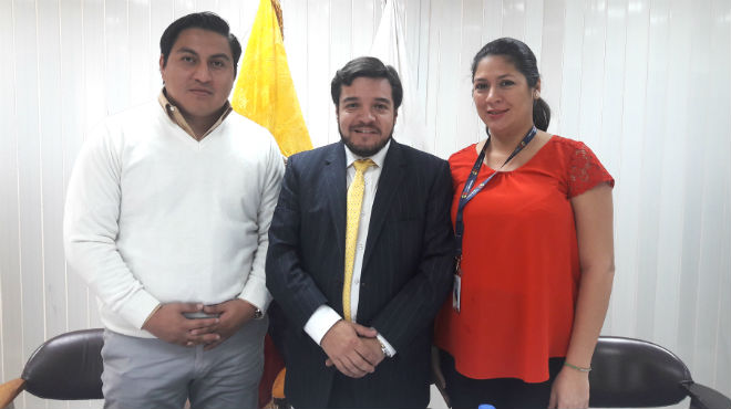 Santiago Guaygua, Fernando Cornejo y Xiomara Chvez, autoridades del MSP.