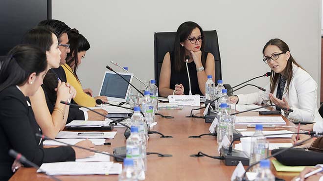 Vernica Espinosa, ministra de Salud, en la Comisin de la Justicia. 