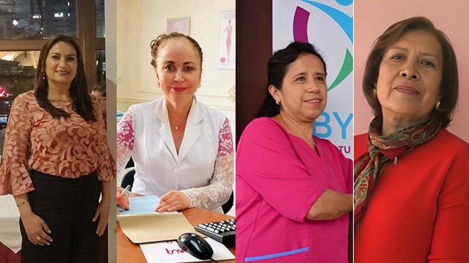 Gabriela Peñaherrera, Ligia Saltos, Rocío Ocampo y María de Lourdes Velasco.