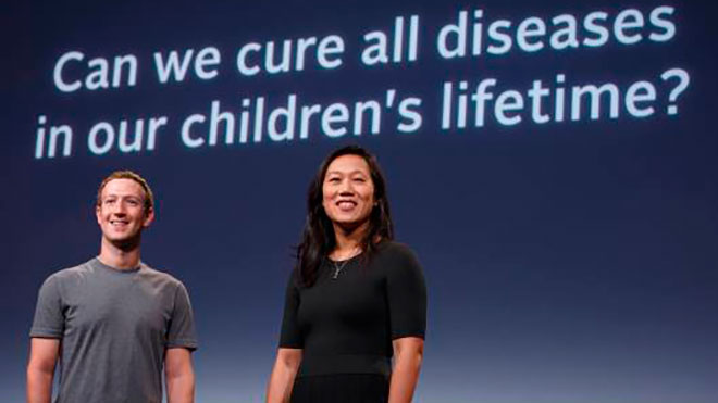 Mark Zuckerberg y su esposa, Priscilla Chan.