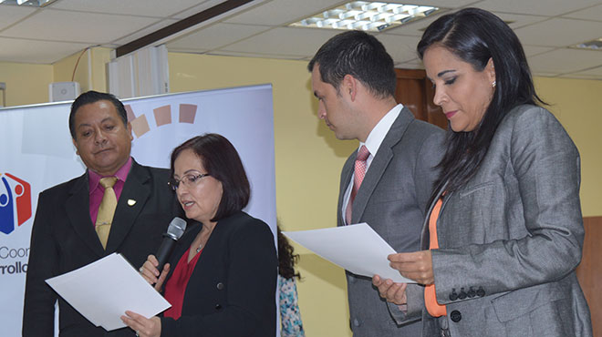 Olger Chabla, Margarita Guevara, Bolvar Vanegas y Gabriela Rosero.