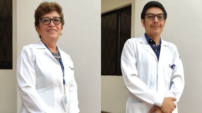 Patricia Cueva y Wilmer Tarupi, epidemilogos de SOLCA-Quito.