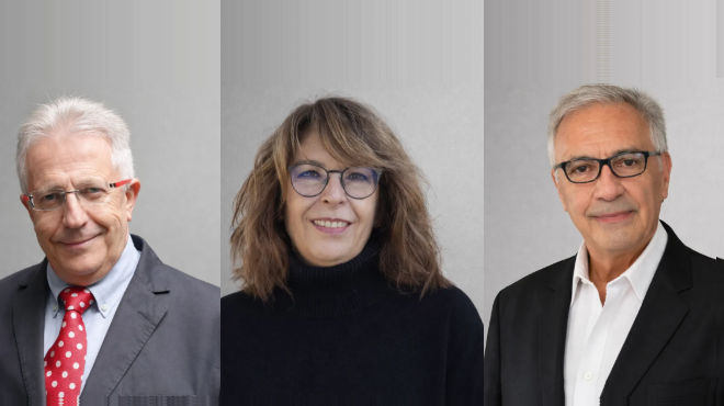 Manuel Lucas Matheu, Inmaculada Fernández Agis y Eusebio Rubio-Aurioles, profesores del congreso.