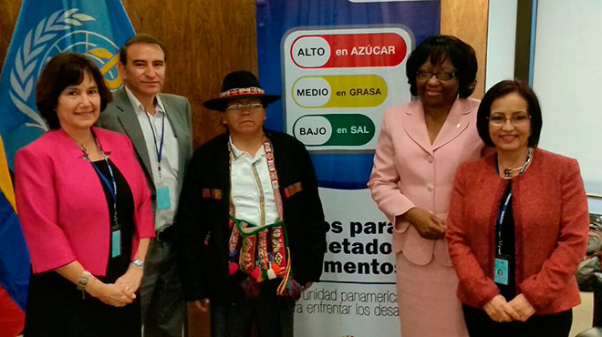 Representantes de Salud de Chile, Bolivia, Ecuador y la directora de OPS.