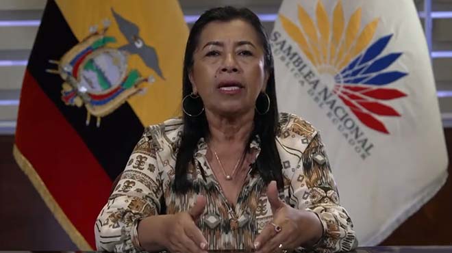 Guadalupe Llori, presidenta de la Asamblea Nacional.