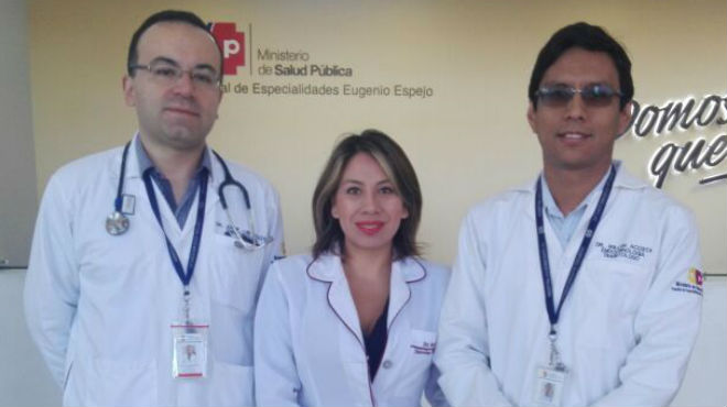 Jorge Luis Salazar, Mayra Ger y William Acosta del HEEE.