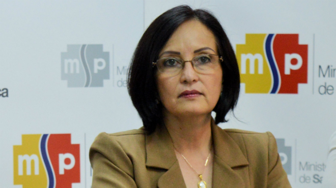 Margarita Guevara,ministra de Salud.
