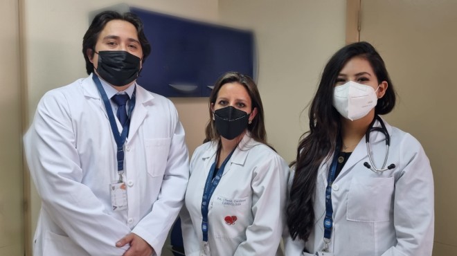 Diego Rengifo, Liliana Crdenas y Jenny Salazar, mdicos del HEEE.