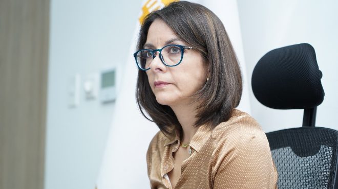 Ximena Garz�n, ministra de Salud P�blica.