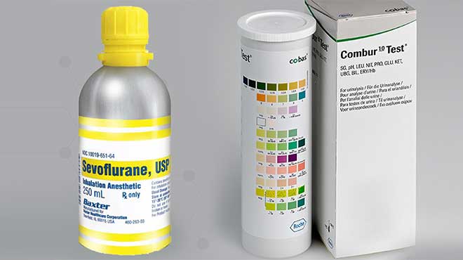 Sevoflurano, lquido Inhalable y Combur 10 Test, agente de diagnstico.
