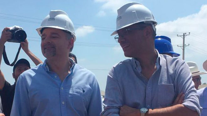 Richard Espinosa,presidente del IESS y Jorge Glas, vicepresidente.