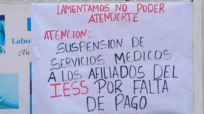 37 de 40 prestadores suspenden servicios de salud.