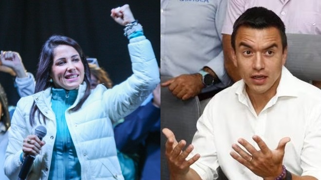 Luisa Gonzlez y Daniel Noboa, candidatos presidenciales.