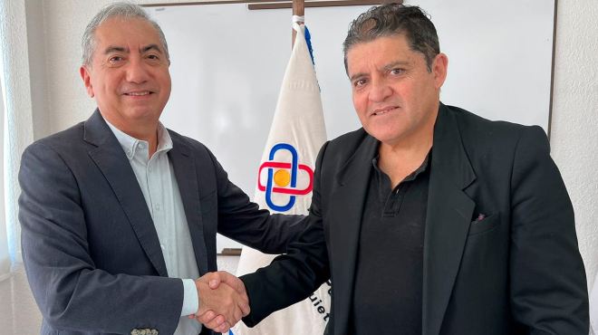 Jorge Bejarano, director ejecutivo del Instituto Nacional del INSPI, y Mauricio Espinel, director ejecutivo del INDOT.